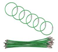 luvtree 5.9in/15cm Stainless Steel Keychain Cable,Wire Diameter 2mm Metal Key Ring Loop Suitable for Sports/Travel/Luggage Tag Holder/ID Tags,20 Pieces,Green