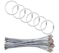 luvtree 5.9in/15cm Stainless Steel Keychain Cable,Wire Diameter 2mm Metal Key Ring Loop Suitable for Sports/Travel/Luggage Tag Holder/ID Tags,20 Pieces,Silver