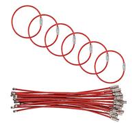 luvtree 5.9in/15cm Stainless Steel Keychain Cable,Wire Diameter 2mm Metal Key Ring Loop Suitable for Sports/Travel/Luggage Tag Holder/ID Tags,20 Pieces,Red