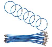 luvtree 5.9in/15cm Stainless Steel Keychain Cable,Wire Diameter 2mm Metal Key Ring Loop Suitable for Sports/Travel/Luggage Tag Holder/ID Tags,20 Pieces,Light Blue