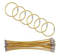 luvtree 5.9in/15cm Stainless Steel Keychain Cable,Wire Diameter 2mm Metal Key Ring Loop Suitable for Sports/Travel/Luggage Tag Holder/ID Tags,20 Pieces,Yellow