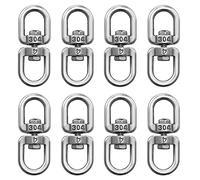 luvtree 8PCS M4 Stainless Steel Universal Swivel Eye Hook -Multi-Purpose Connector for Boats, Pets & DIY Projects，Multi-Purpose Hanging Hook