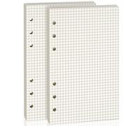 luvtree A5 6-Hole Grid Refill Paper - 160 Sheets (2 × 80), Loose Leaf Planner Inserts for A5 6-Ring Binders & Notebooks - Ideal for Study, Work, Journaling & Budget Planning