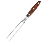luvtree Heavy-Duty Stainless Steel Carving Fork with Red Wood-Sheathed Handle - Ideal for Turkey, Beef, Ham, BBQ, Grilling & Roasting