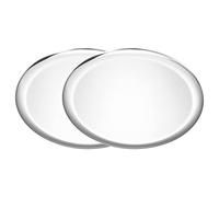 luvtree Large Round Silver Stainless Steel Tray(28cm Diameter) - Multipurpose for Cosmetics, Jewellery, Candles, Champagne & Coffee Table Decoration. Mirror-polished, Fade-resistan- Set of 2