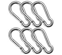 Luvtree M6 304 Stainless Steel Carabiners, 6cm x 3cm, Pack of 6 - Secure Parasols, Beach Gear, Hiking, Camping, Home Organisation, Travel, Car, Gym, Garden Tools, and Patio Decorations
