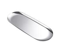 luvtree Multi-Purpose Oval Stainless Steel Tray - Mirror-Polished,Jewelry & Perfume Storage, Bathroom Organizer, Coffee Table Tray, Candle Display, 30cm x 12cm, Silver