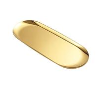 luvtree Oval Stainless Steel Tray - Mirror-Polished, Vacuum-Coated, Fade-Resistant, Jewelry & Perfume Storage, Bathroom Organizer, Coffee Table Tray, Candle Display, 30cm x 12cm, Gold