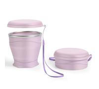 luvtree Silicone Collapsible Travel Cup with Dustproof Lid, 8.8 Oz/260ml, BPA-Free, Portable, Reusable for Camping, Picnic, Travel, Office (Light Purple)