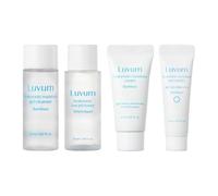 Luvum Moisture Travel Kit - 4pcs | Bamboo Hyaluronic Cleanser, Toner, Cream & Suncream | Sensitive & Combination-Oily Skin | Korean Skincare Set