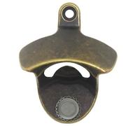 Luwanburg Brass Magnetic Bottle Opener Wall Mounted Beer Cap Opener with Magnet Built-in Table Mounted Antique Bronze (Pack of 1)
