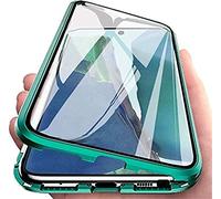 LUWAY Lockable Case for Samsung Galaxy S22/S22 Plus/S22 Ultra Double-Sided Tempered Glass Magnetic adsorption Safety Lock 360 Full Body Shockproof Aluminum Bumper Glass Cover,Green,for S22