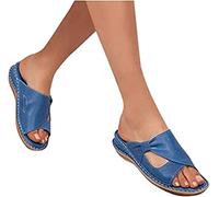 LUWAY Orthotic Flip Flops Women Arch Support Comfort Walking Thong Sandals Plantar Fasciitis Flat Feet Heel PainBunion Correction,Blue,US7/EU38