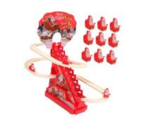 Luwecf 12-Piece Santa Climbing Toy Set: Electric Climbing Man, Ladder Track, Slide, Roller Track, PP Material, Interactive Learning Game for Children, with 12Santa Figures