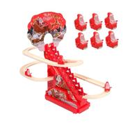 Luwecf 12-Piece Santa Climbing Toy Set: Electric Climbing Man, Ladder Track, Slide, Roller Track, PP Material, Interactive Learning Game for Children, with 9 Santa Figures