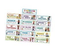 Luwecf 16Pcs Classroom Rules Educational Poster Kindergarten Good