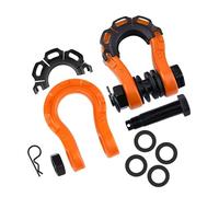 Luwecf 2 Pieces D Shackles High Strength Towing Winch Shackles Heavy Duty Tow Shackles Truck Vehicle Pulling Tool Accessories Multifunctional Carbon Ste, Orange