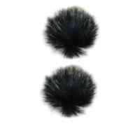 Luwecf 2 Pieces Furry Muffs Microphone Windscreen Mic Sound Absorbing Reusable Microphone Furry Windscreen for Live Performance, 1cm diameter