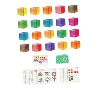 Luwecf 20x Colored Rainbow Acrylic Blocks Stacking Cubes Party Favor Kids Table Toy