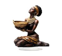 Luwecf 2D Flat African Woman Desk Ornament Craft with Base Acrylic Display Female Art Table Decoration for Hotel Lounging Room Home
