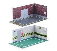 Luwecf 2x 1/24 Car Model Diorama Parking Scenery Model Scenes, Green Color Floors