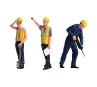 Luwecf 3 Miniature Figure Model Worker Human Figure Diorama Scene 1/64 Scale Made of Fine Resin Hand-Painted for Home Decor Car Exhibition Collection, Style B