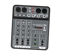 Luwecf 4 Channel USB Mixer Sound Console System Convenient Use Digital Display Screen Mixing Board Sounds Mixer Board for Broadcast