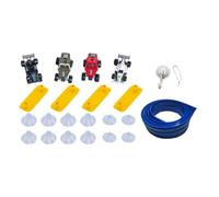 Luwecf 4-Piece Flexible Race Track Set, Flex Tracks Toy, Double Track Construction Model, Educational Toy with Sturdy Suction Cups for Playroom, Child, blue 500x8cm