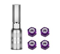 Luwecf 4-Piece Metal Wheel Nuts for 1/30 RC Models, Accessory Set, Tool, Anti-loosening Structure, Quick Installation, Suitable for Model Making And Maintena, Purple