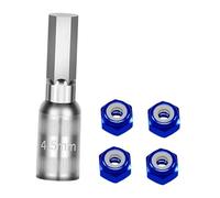Luwecf 4-Piece Metal Wheel Nuts for 1/30 RC Models, Accessory Set, Tool, Anti-loosening Structure, Quick Installation, Suitable for Model Making And Maintena, blue