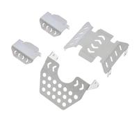 Luwecf 4 Pieces Chassis Plate RC Chassis Underbody Protection Stainless Steel Mudguard Set RC Skid Plate Kit Underrun Protection for RC Car Model Building Ra