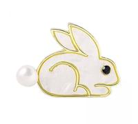 Luwecf 5 Brooches, DIY Badges for Women and Girls, Charm, Chest Pin, Bunny Brooch, Accessory for Shirts and Sweaters, 4 Pcs