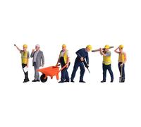 Luwecf 6-Piece Miniature Figure Model Figure Set Construction Workers Hand-Painted Resin Worker Figures Simulation for Diorama Scenes for Model Building Coll, Style B