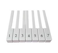 Luwecf 7 Pieces Piano Keytops Piano Replacement Parts White Key Covers with Fronts PP Material for Repair Maintenance Beginners And Professionals, 5.1cm