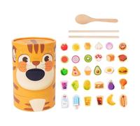 Luwecf Animal Feeding Game And Spoon Playset, Educational Fun, Interactive Learning, Wooden Food Sorting Toy for Toddlers