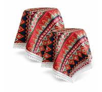 Luwecf Appliance Dust Cover, Decorative Kitchen Machine Protector for Rice Cookers, Air Fryers, and Microwave Ovens , Bohemian Red , 30*30cm (Two-pack)