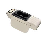 Luwecf Car Armrest Cushion Center Console Cover Ergonomic Faux Leather Organizer Universal Storage Compartment with Tissue Box Slot Suitable for Drivers, White