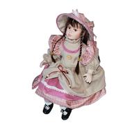 Luwecf Ceramic Doll in Dress,Dress up Porcelain Doll,Table Decoration,45cm,Porcelain Beautiful Woman for Kids Girls Birthday Gift, red