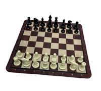 Luwecf Chessboard Chess Set Portable Board Game Educational Game Foldable Chessboard for Children Adults Home Office, Black White Chess