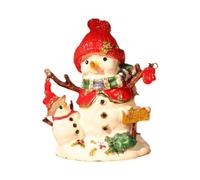 Luwecf Christmas Ornament Trinket Box Jewelry Box Hand Painted Decorative Box with Hingd Rings Holder Holiday Figurine Collectible, White