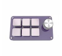 Luwecf Custom Gaming Keypad Keypad Pad Shortcut Pad USB Wired With Rotary Knob And Six Assignable Keys For Editing Drawing Gaming And Daily Computer Work, Light Purple