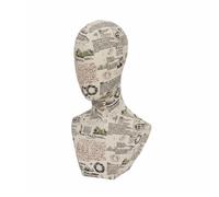 Luwecf Display Mannequin Head Fiberglass Display Bust Accessory Presentation Model Decorative Surface Structure Suitable for Shop Decoration Photo Shoots Retail Showcases , English Newspaper Linen