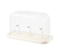 Luwecf Doll Display Case, Dustproof Wall Display Case for Dolls, Action Figures, Miniature Figures, PET PS Material, for Children's Room, Study, Living R, Cream