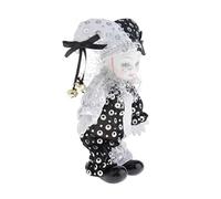 Luwecf Elegant Italian Porcelain Doll with Costume - Hand Painted Harlequin Doll Display Decoration Handmade Triangel Doll Ornament, Porcelain Clown Dolls - Unique for Her!