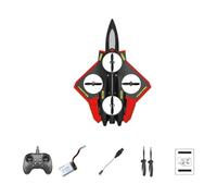 Luwecf Fixed Remote Control Airplane RC Glider Fighter Jet Toy EVA Foam Stability Intelligent Control Remote Control with LED Suitable for Girls Fans, red