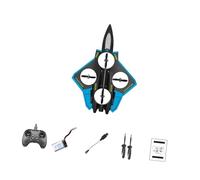 Luwecf Fixed Remote Control Airplane RC Glider Fighter Jet Toy EVA Foam Stability Intelligent Control Remote Control with LED Suitable for Girls Fans, blue