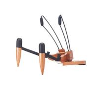 Luwecf Floor Stand for Instruments, Wooden Holder for Ukulele and Guitar, dark brown, 31x25x32.5cm