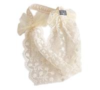 Luwecf Girl Lolita Lace Mesh Headband Hairband Decorative Fashion Soft Headdress Headpiece for Birthday Stage Show Costume Accessory, No Bowknot