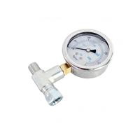 Luwecf Hydraulic Pressure Spray Machine Analog Round Black Pointer Display Brass Bottom Connection Shock Resistant Suitable, Shockproof Pressure Gauge With Tee Joint