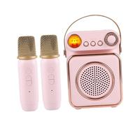 Luwecf Karaoke System with Microphones for Family Events, Pink